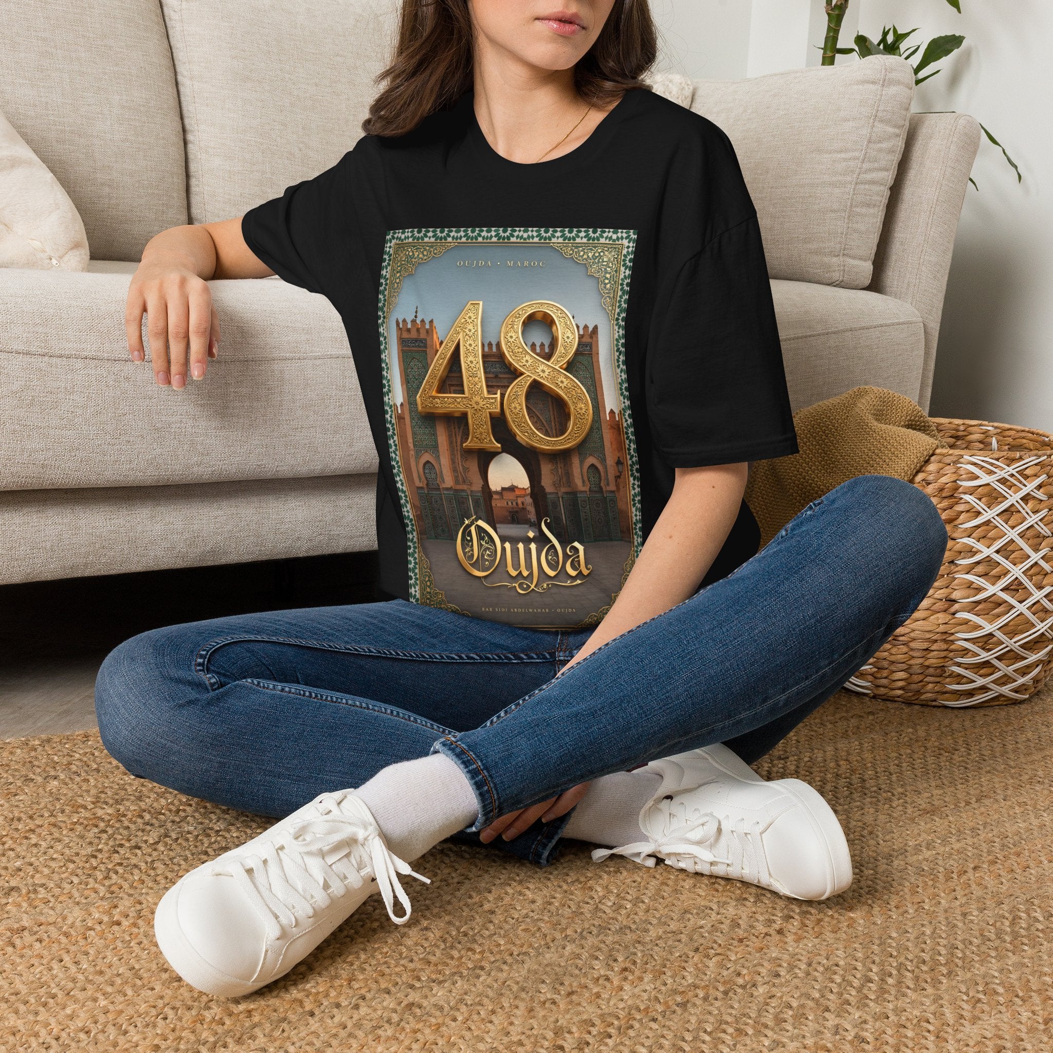 48 Oujda Souvenir T-Shirt — Vintage Moroccan Cityscape Tee