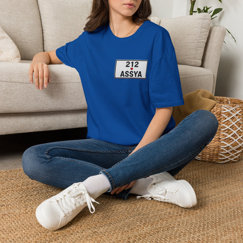 212 Assya Nameplate T‑Shirt — Personalized City Number Tee - LUMÏA