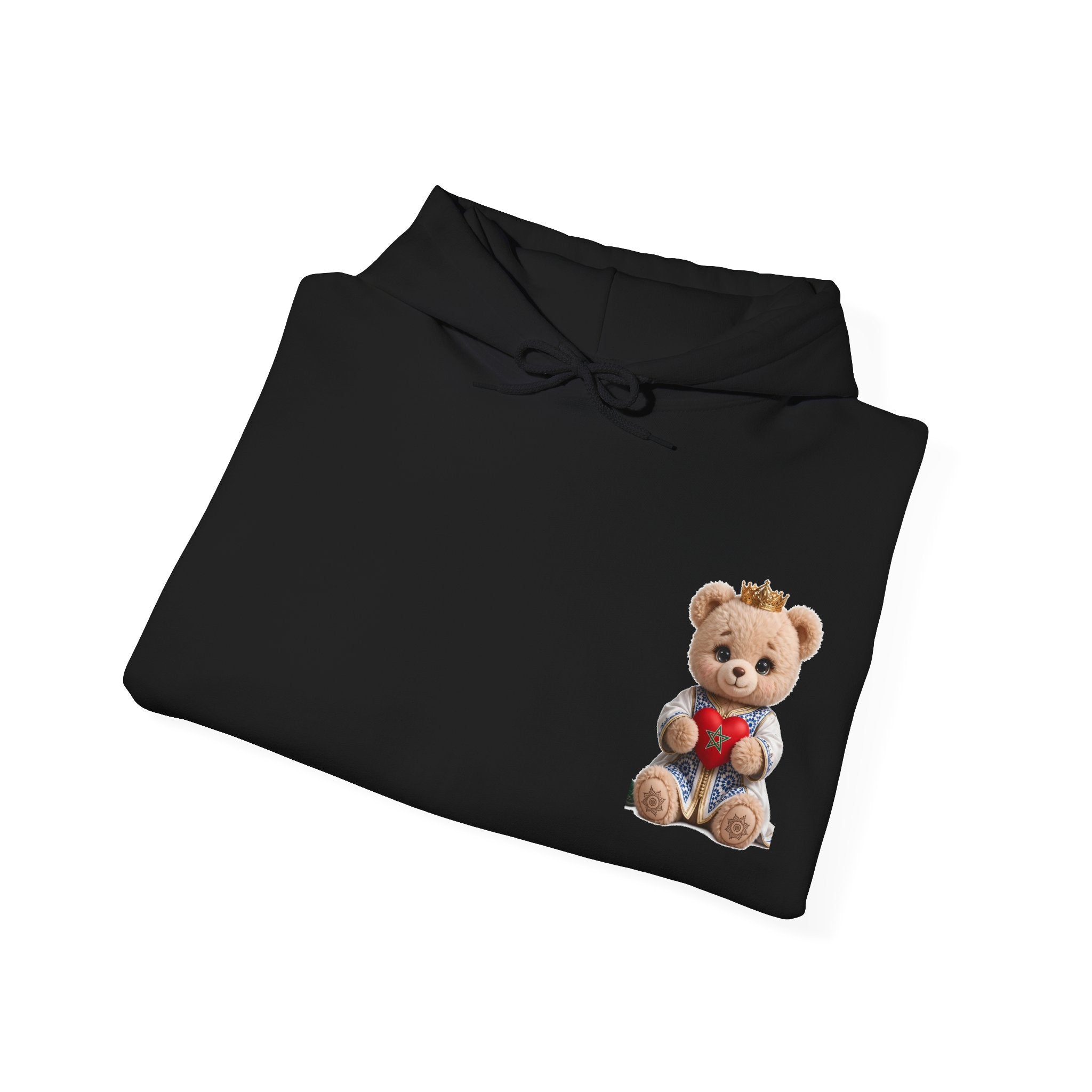 Teddy Bear Hoodie — Cute Crowned Bear Holding Heart Pullover - LUMÏA