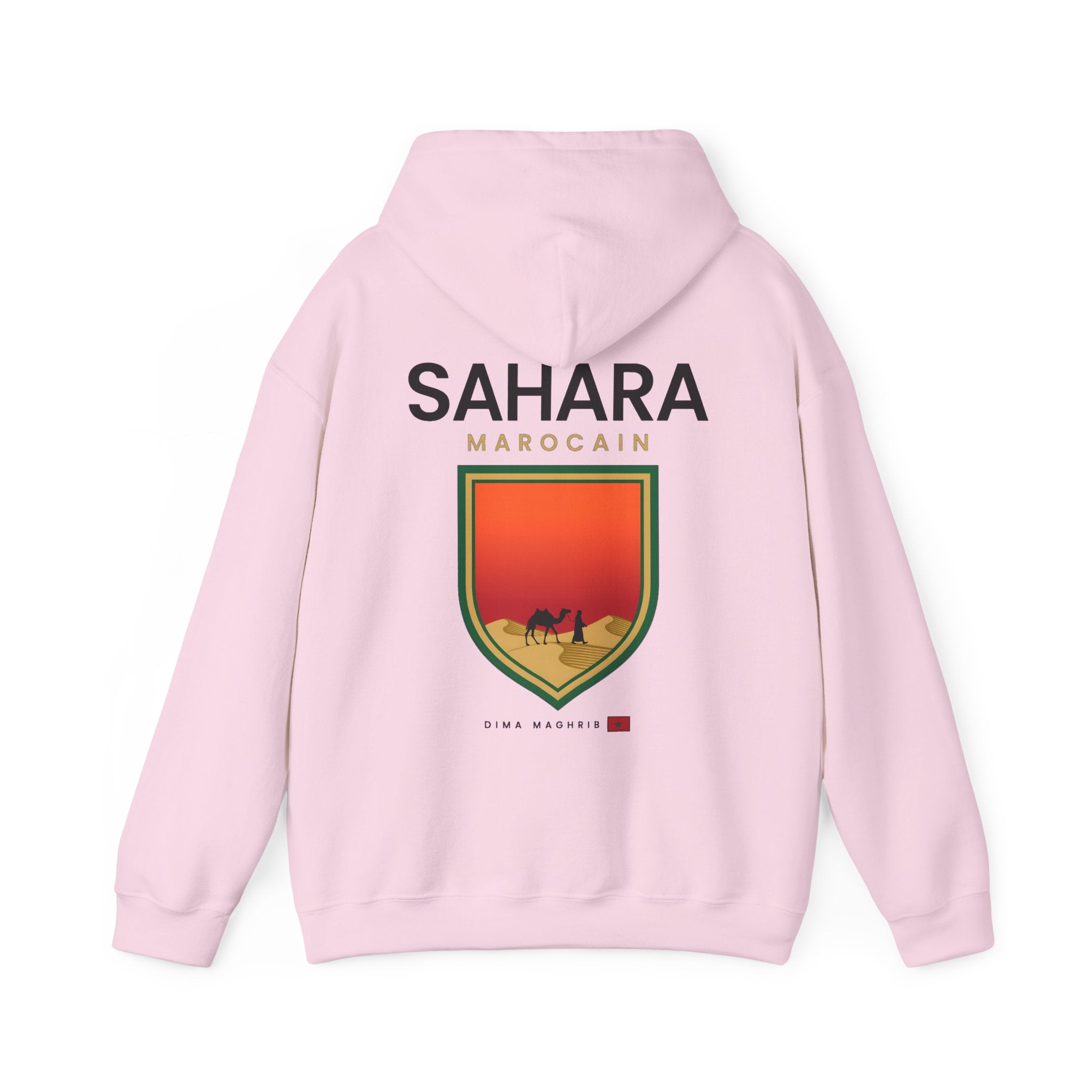 Sahara Marocain Hoodie — Desert Crest Graphic Pullover - LUMÏA