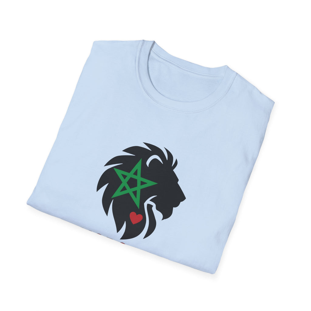 T-shirt Lion du Maroc – Étoile verte et cœur rouge - LUMÏA