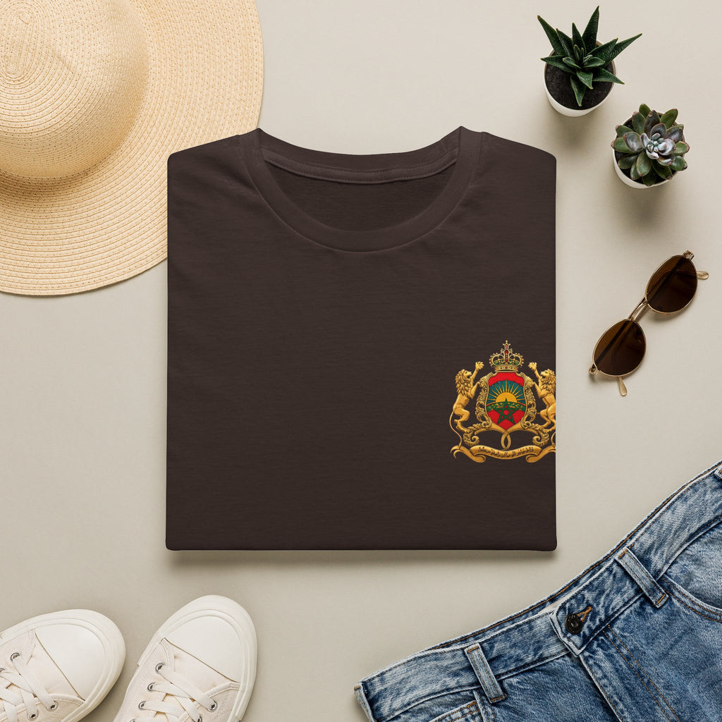 Morocco Coat of Arms Chest Emblem T-Shirt — Moroccan Crest Tee - LUMÏA