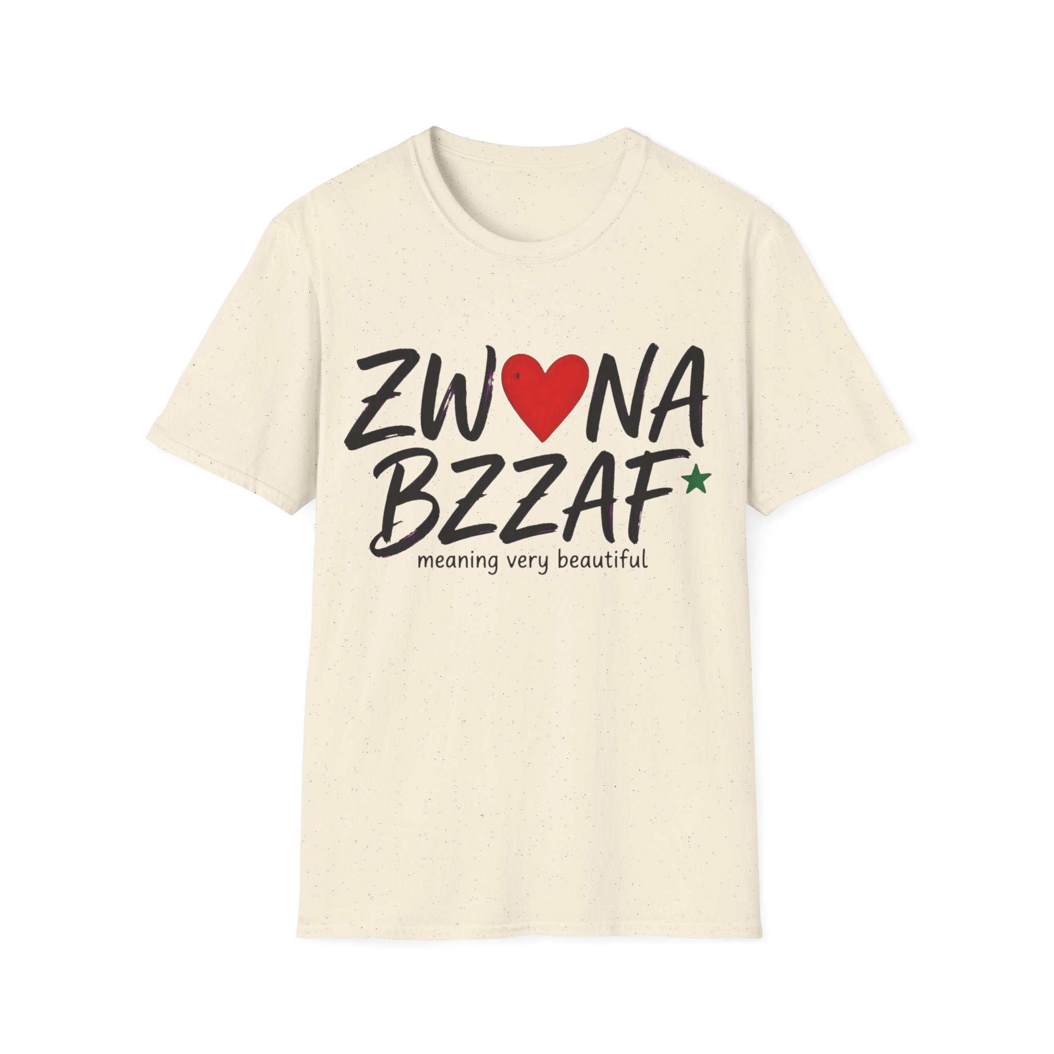 T-Shirt — Zwna Bzzaf Heart Logo Tee (Meaning: Very Beautiful)