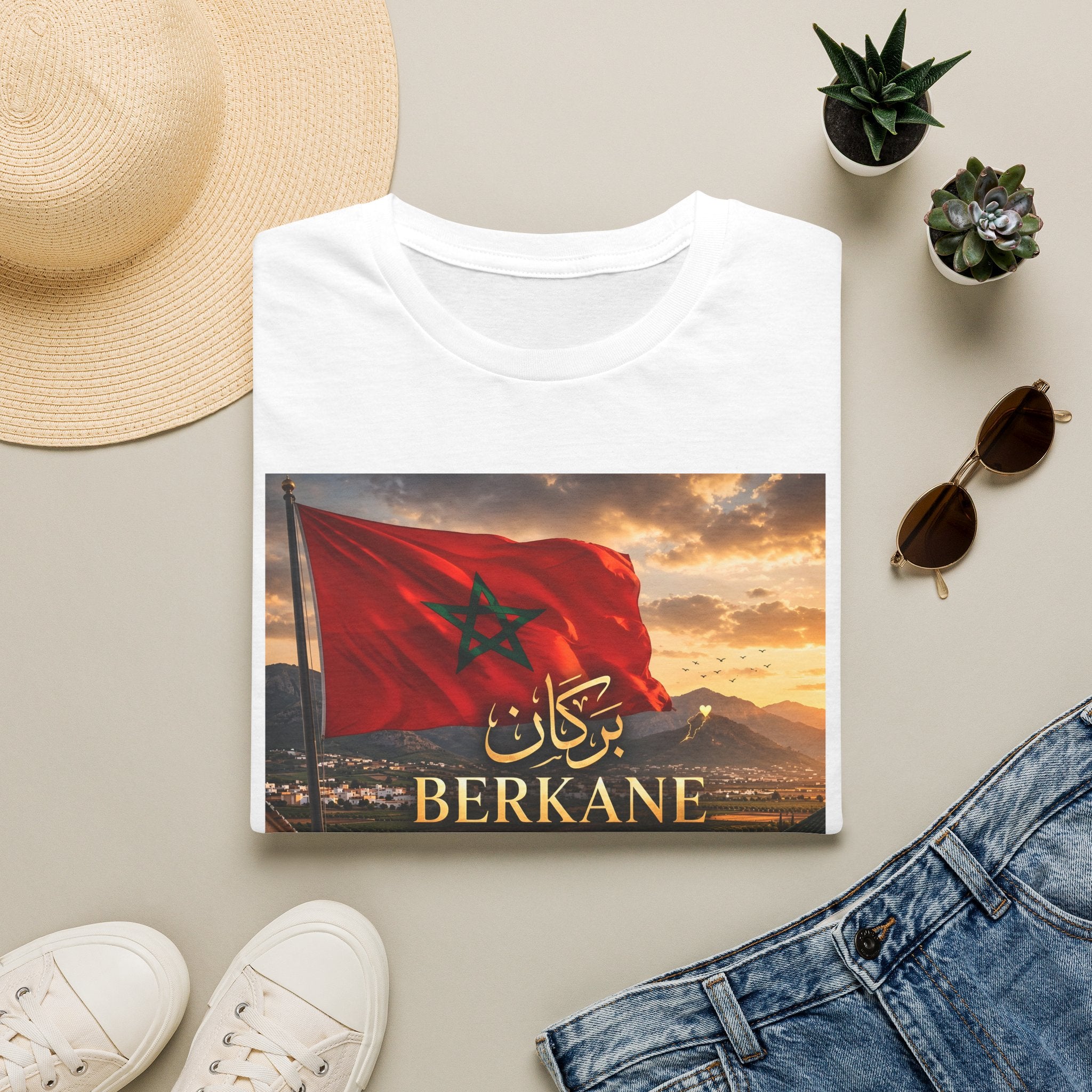 Berkane Morocco Flag T-Shirt — Moroccan City Heritage Tee