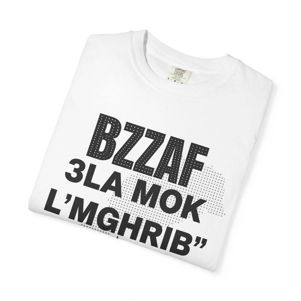 Morocco Pride T-Shirt – "Bzzaf 3la Mok L’Mghrib" Graphic Tee with Moroccan Star