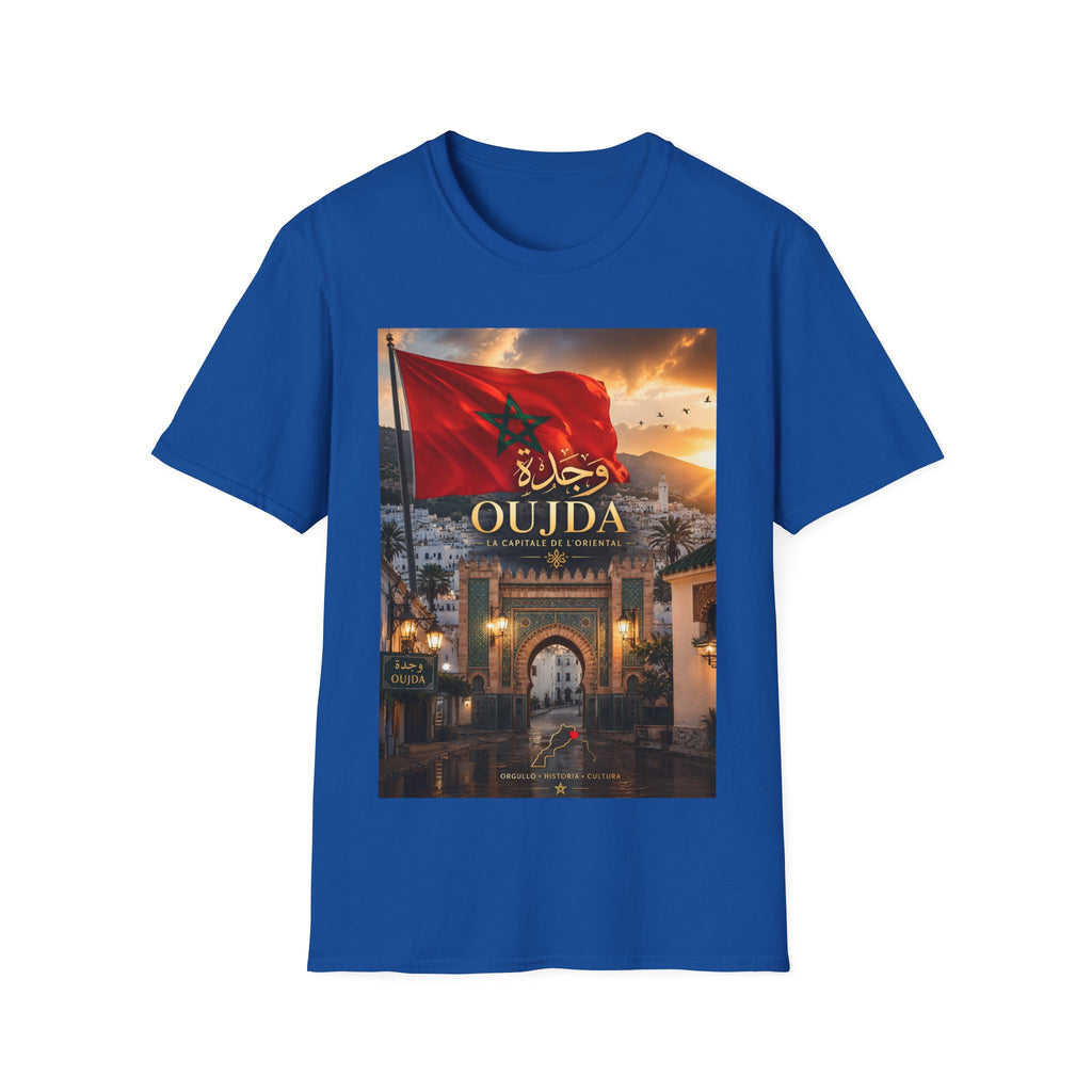 Oujda Flag T-Shirt — Moroccan City Pride Tee with Arabic Script