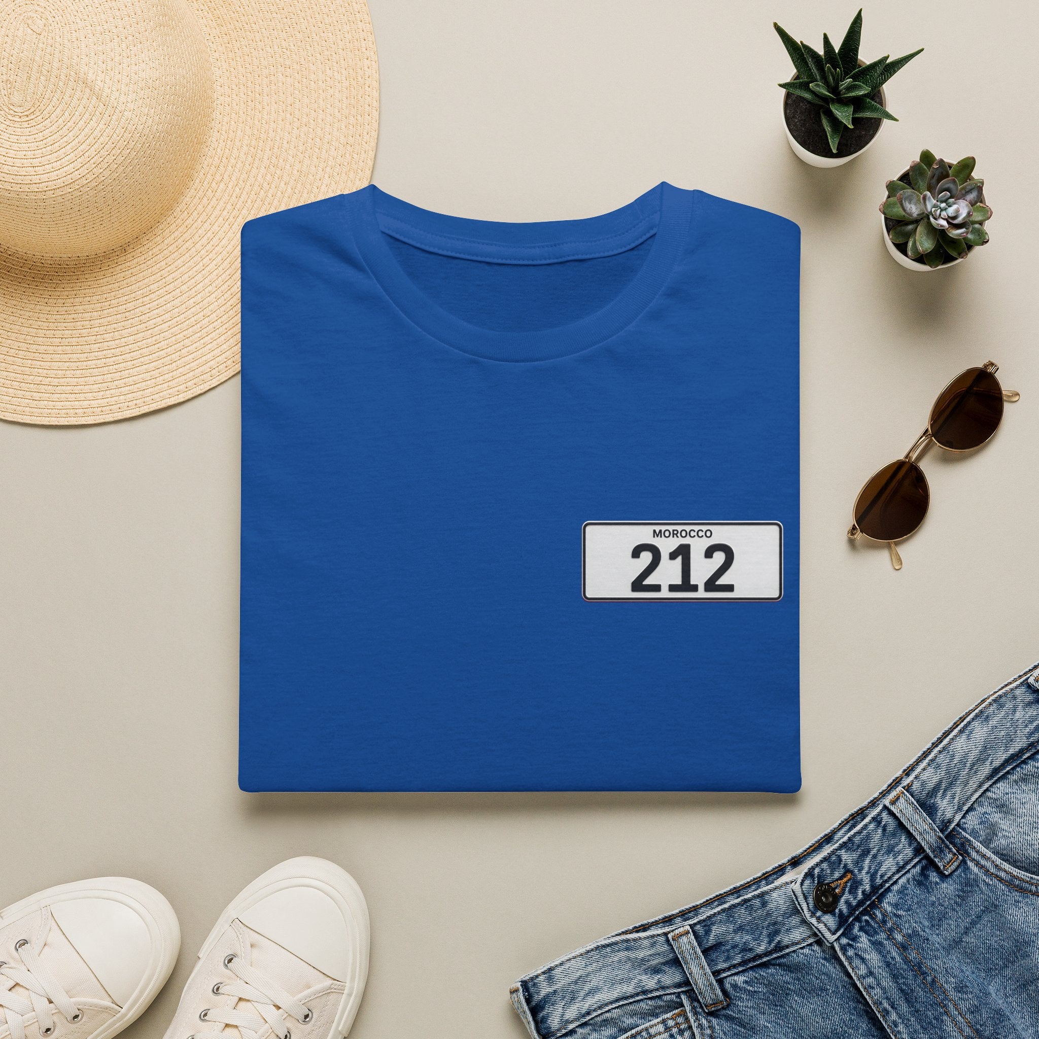 T-Shirt — Morocco 212 Minimal License Plate Design - LUMÏA