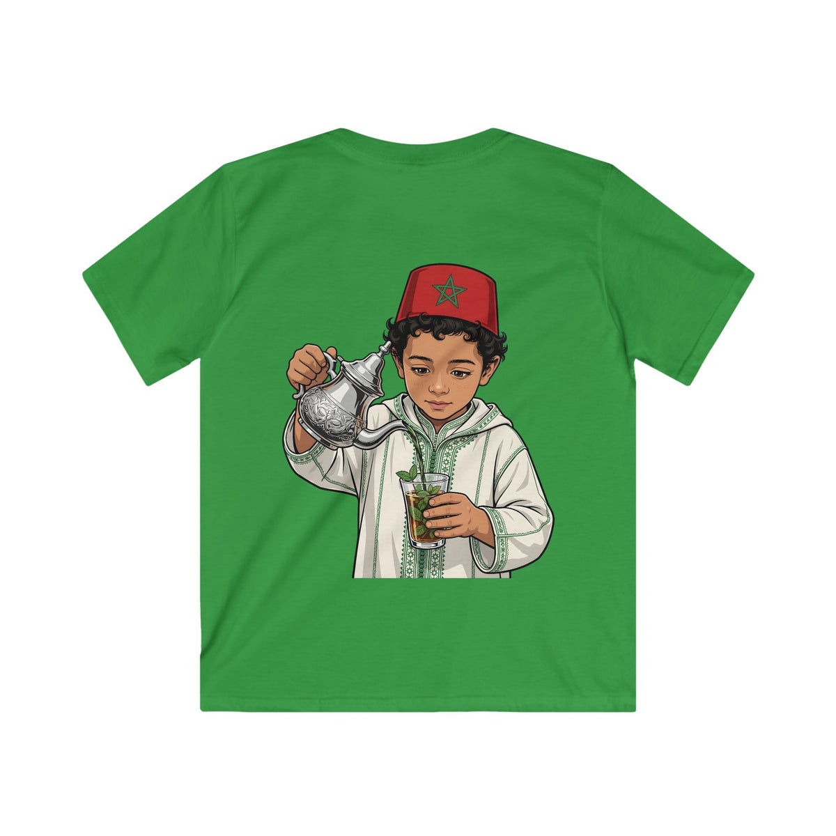 T-shirt enfant — Petit garçon servant le thé marocain (212 Rabat)