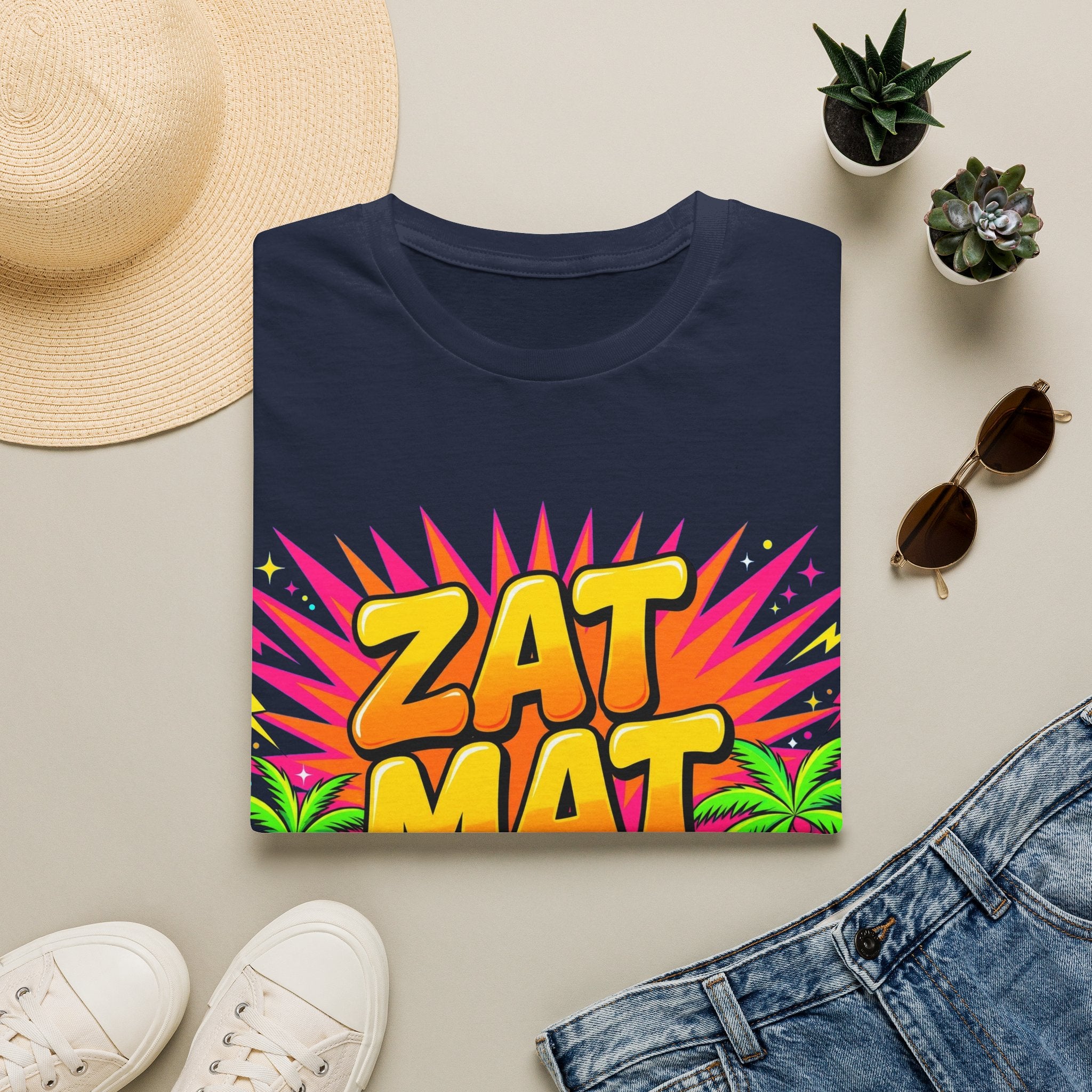 Zat Mat Vat Tropical Pop T-Shirt — Bright Hawaiian Graphic Tee - LUMÏA