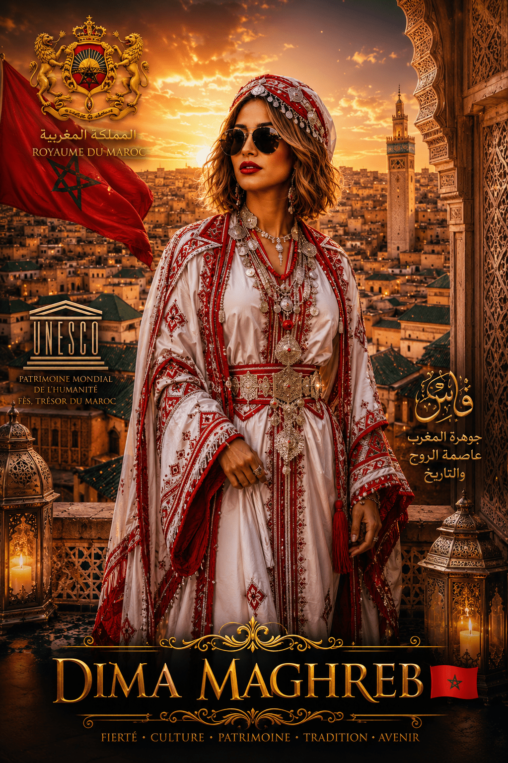 Portrait de Femme Marocaine en Caftan — Art IA LUMÏA - LUMÏA