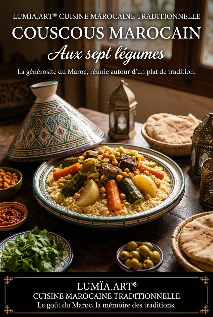 Couscous marocain aux sept légumes – PDF et photo | LUMÏA.ART - LUMÏA