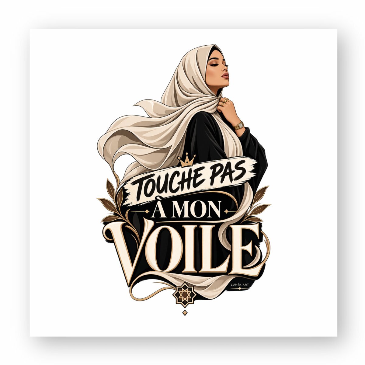 Sticker « Touche pas à mon voile » – Femme voilée - LUMÏA