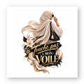Stickers carrés « Touche pas à mon voile » – Design femme voilée ⠋ - LUMÏA