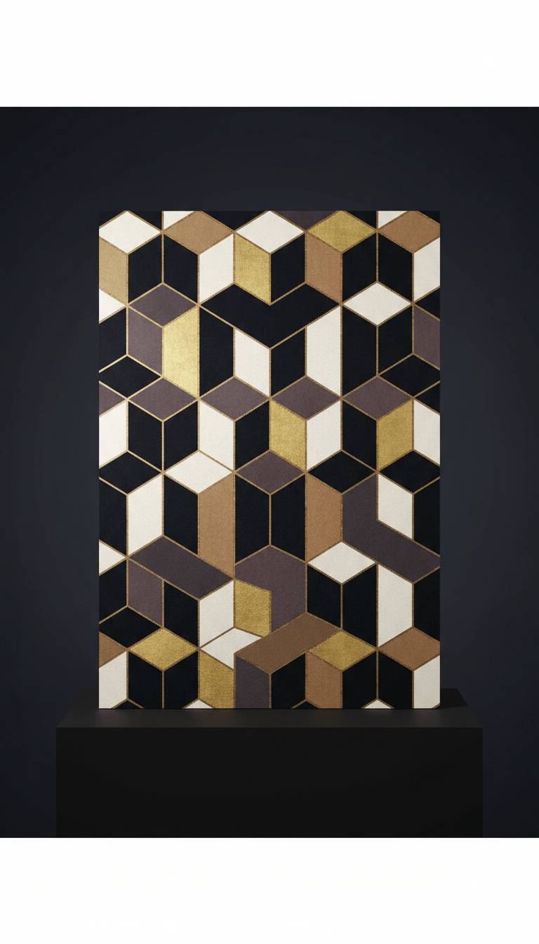 Papier peint mosaïque velours minuit - LUMÏA