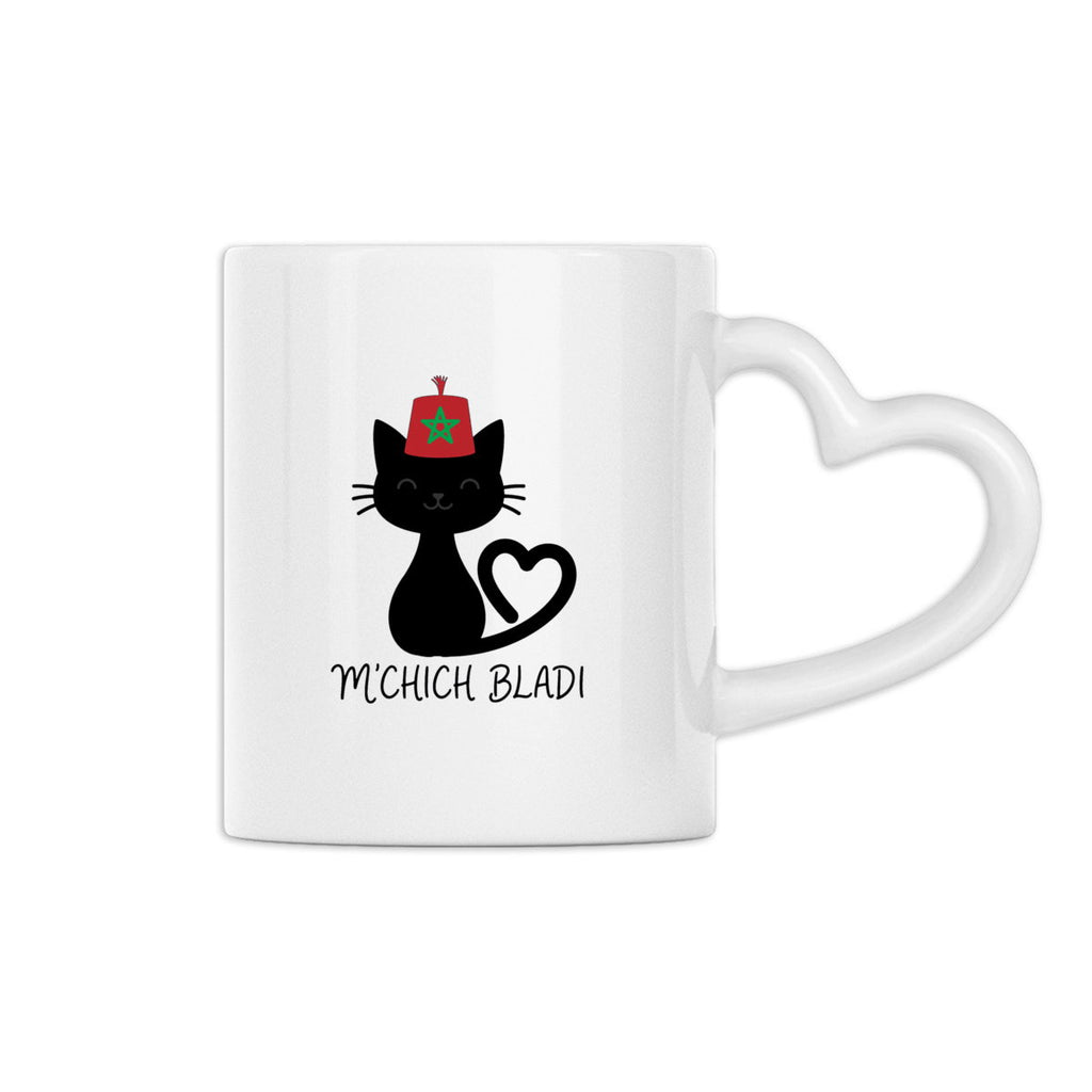 Mug M’Chich Bladi – Chat marocain et anse cœur – 330 ml ⠋ - LUMÏA