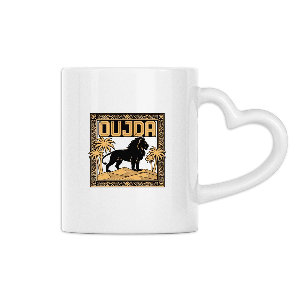 Mug Oujda – Lion &amp; Palmiers, Anse en forme de cœur - LUMÏA