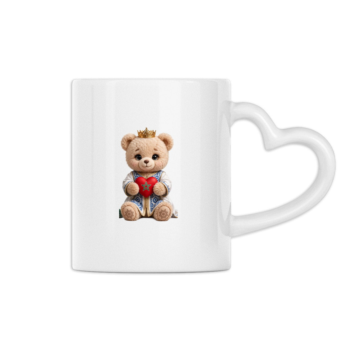 Mug Anse Cœur – Ourson Couronné Style Marocain | LUMÏA - LUMÏA