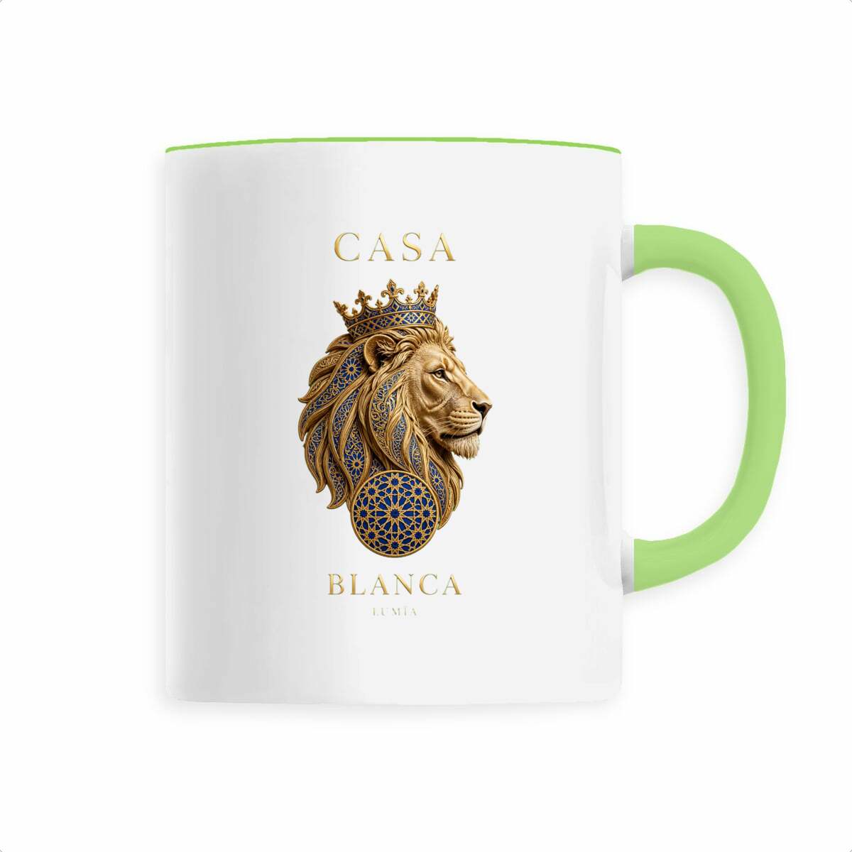 Mug Casa Blanca – Lion couronné or &amp; noir - LUMÏA