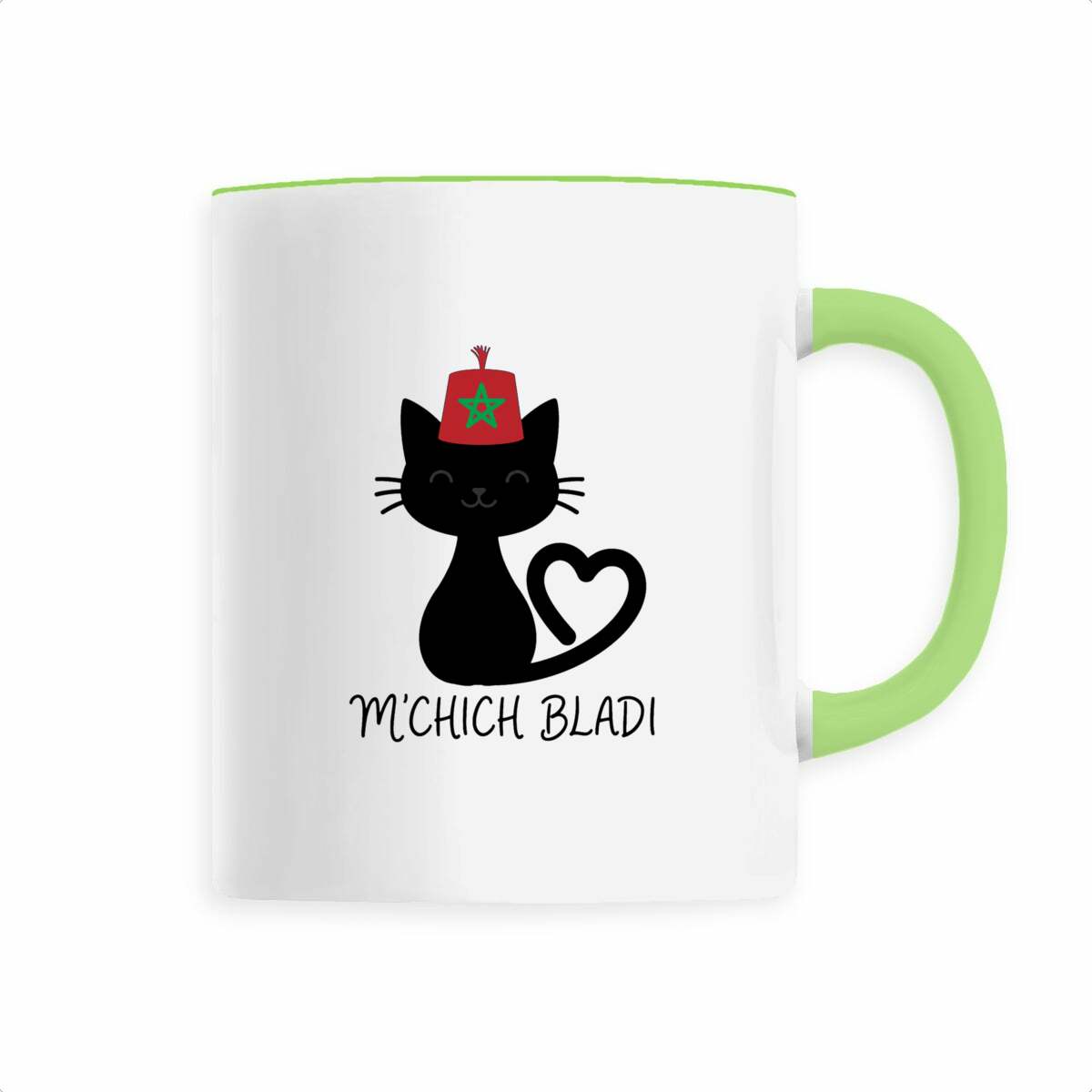 Mug en céramique M’Chich Bladi – Chat marocain au fez – 330 ml - LUMÏA