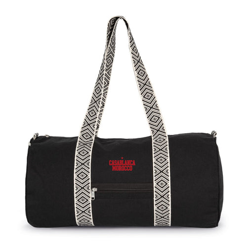 Sac polochon Casablanca Maroc - Noir et écru - face_1
