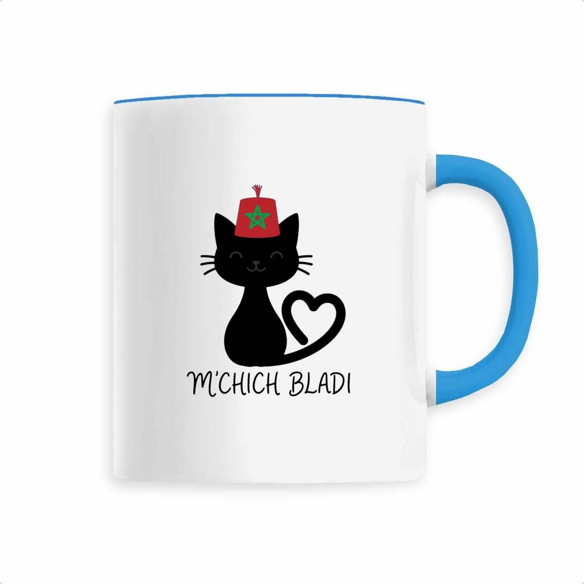 Mug en céramique M’Chich Bladi – Chat marocain au fez – 330 ml - LUMÏA