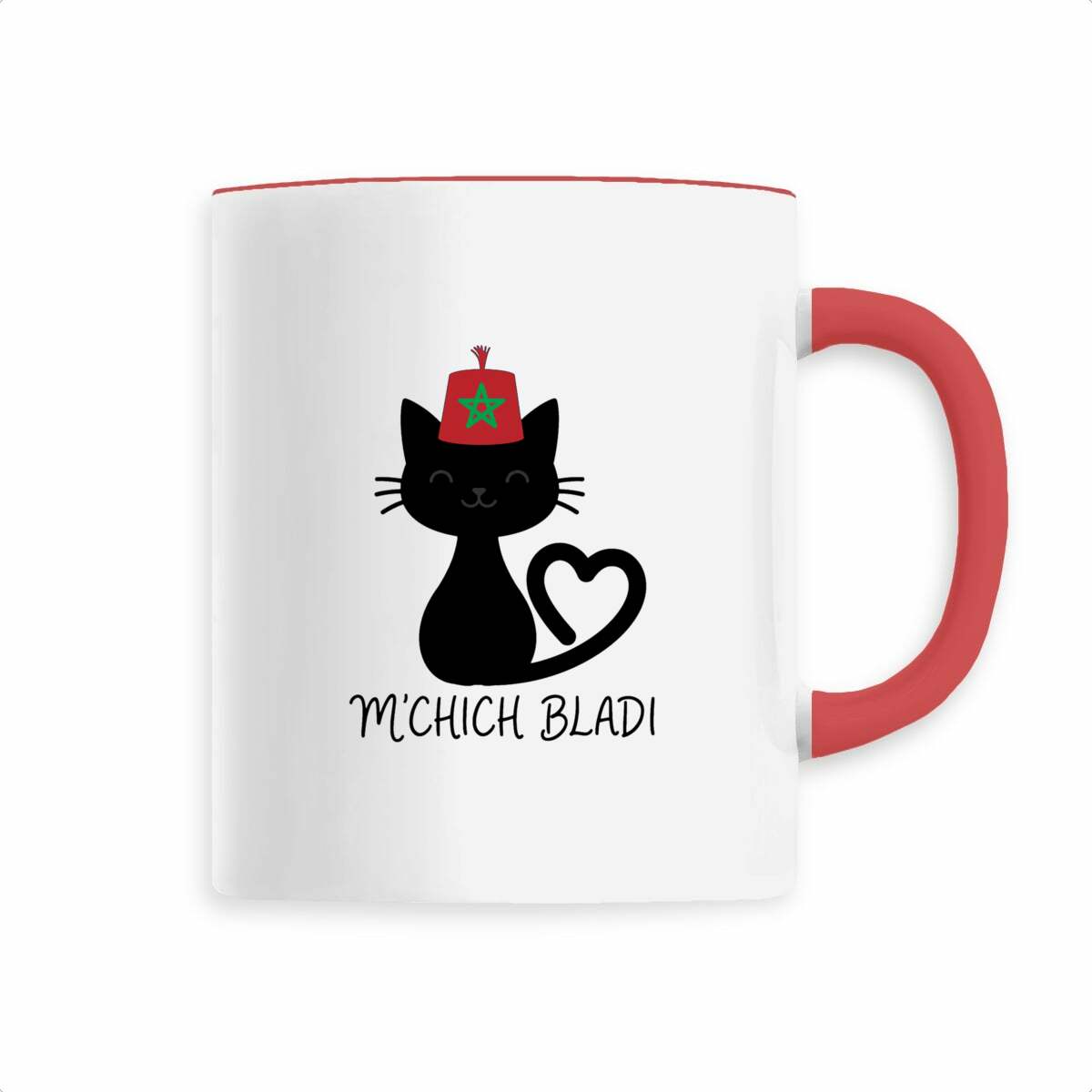 Mug en céramique M’Chich Bladi – Chat marocain au fez – 330 ml - LUMÏA