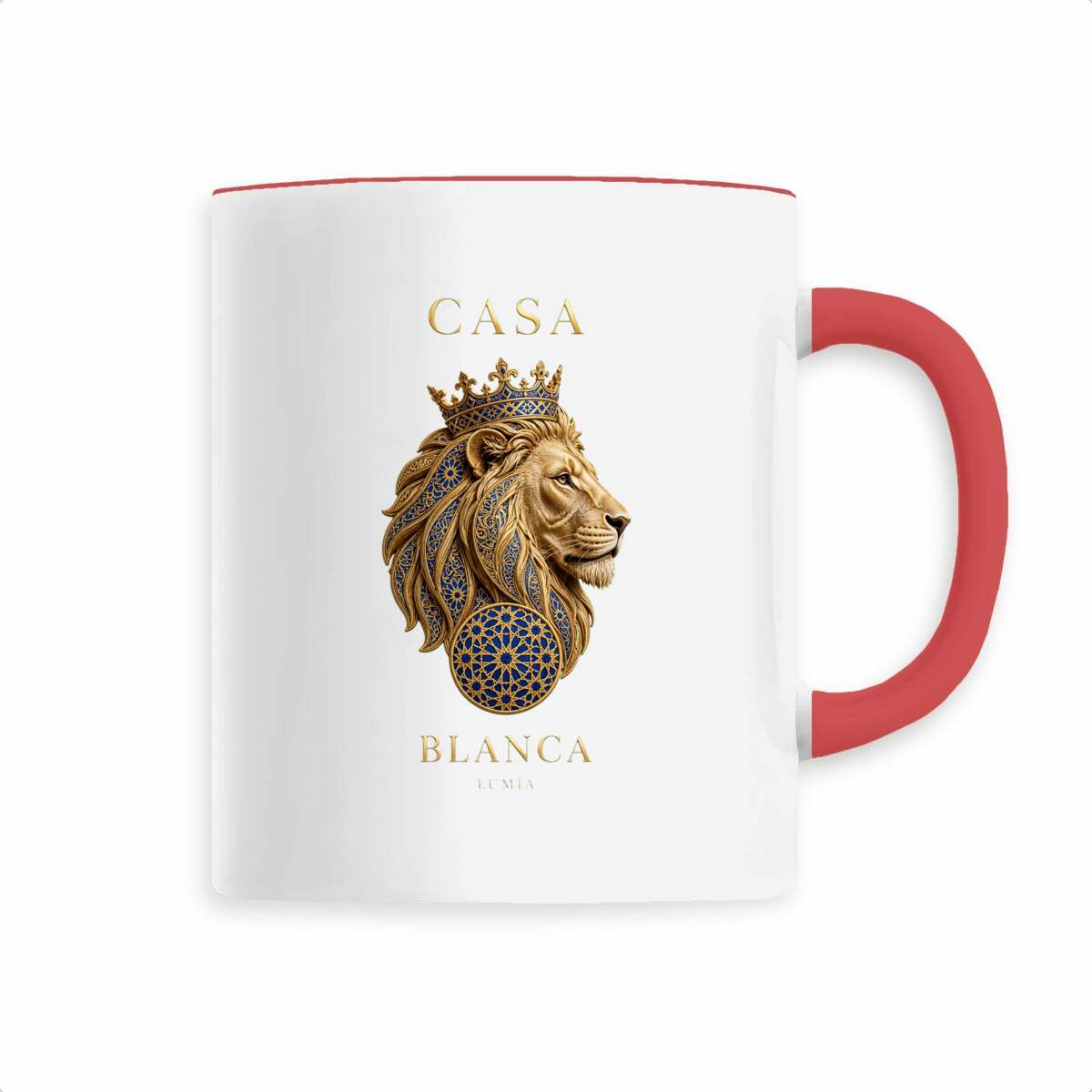 Mug Casa Blanca – Lion couronné or &amp; noir - LUMÏA