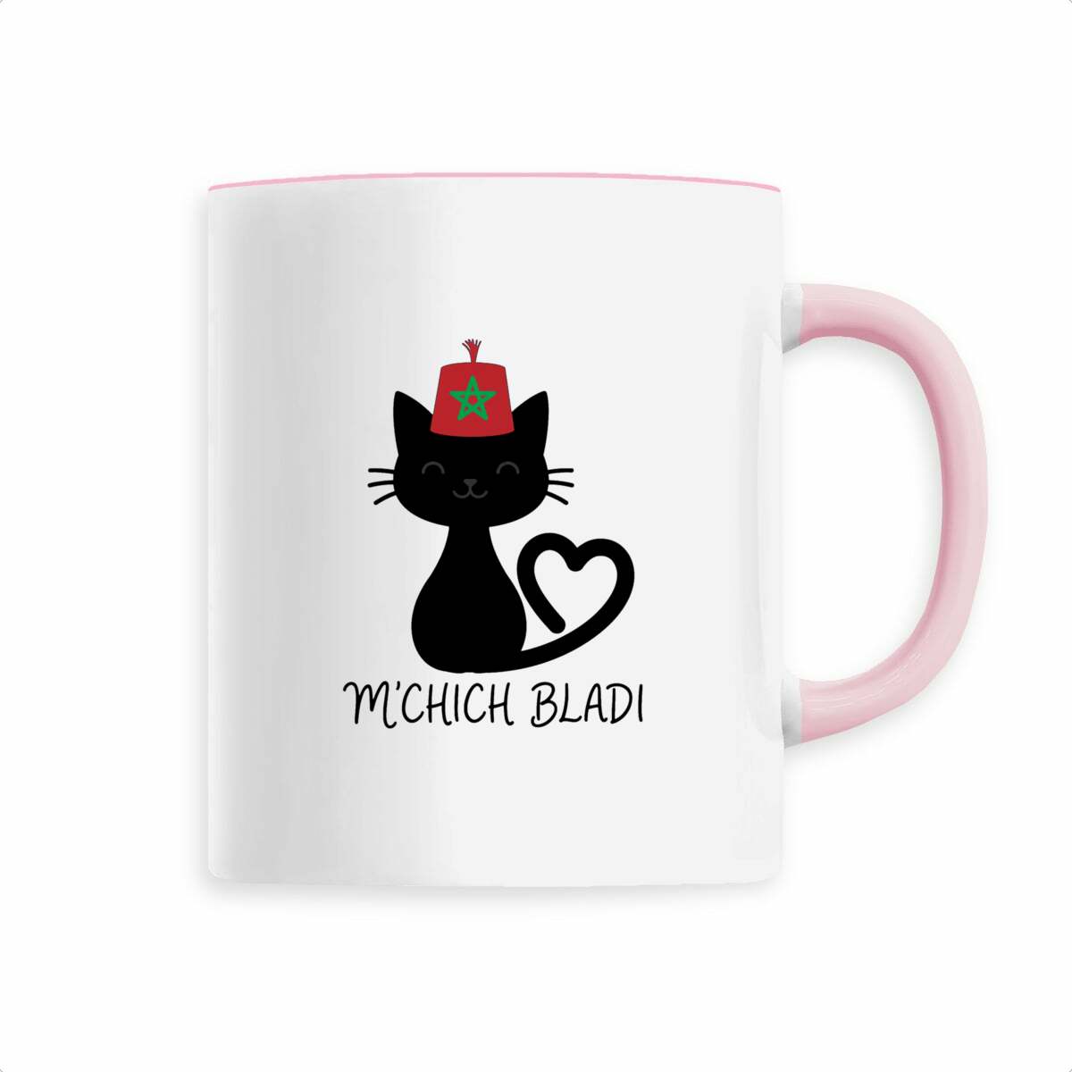 Mug en céramique M’Chich Bladi – Chat marocain au fez – 330 ml - LUMÏA