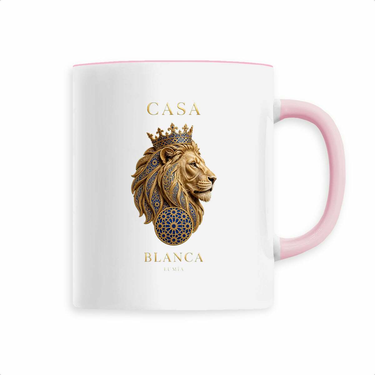 Mug Casa Blanca – Lion couronné or &amp; noir - LUMÏA