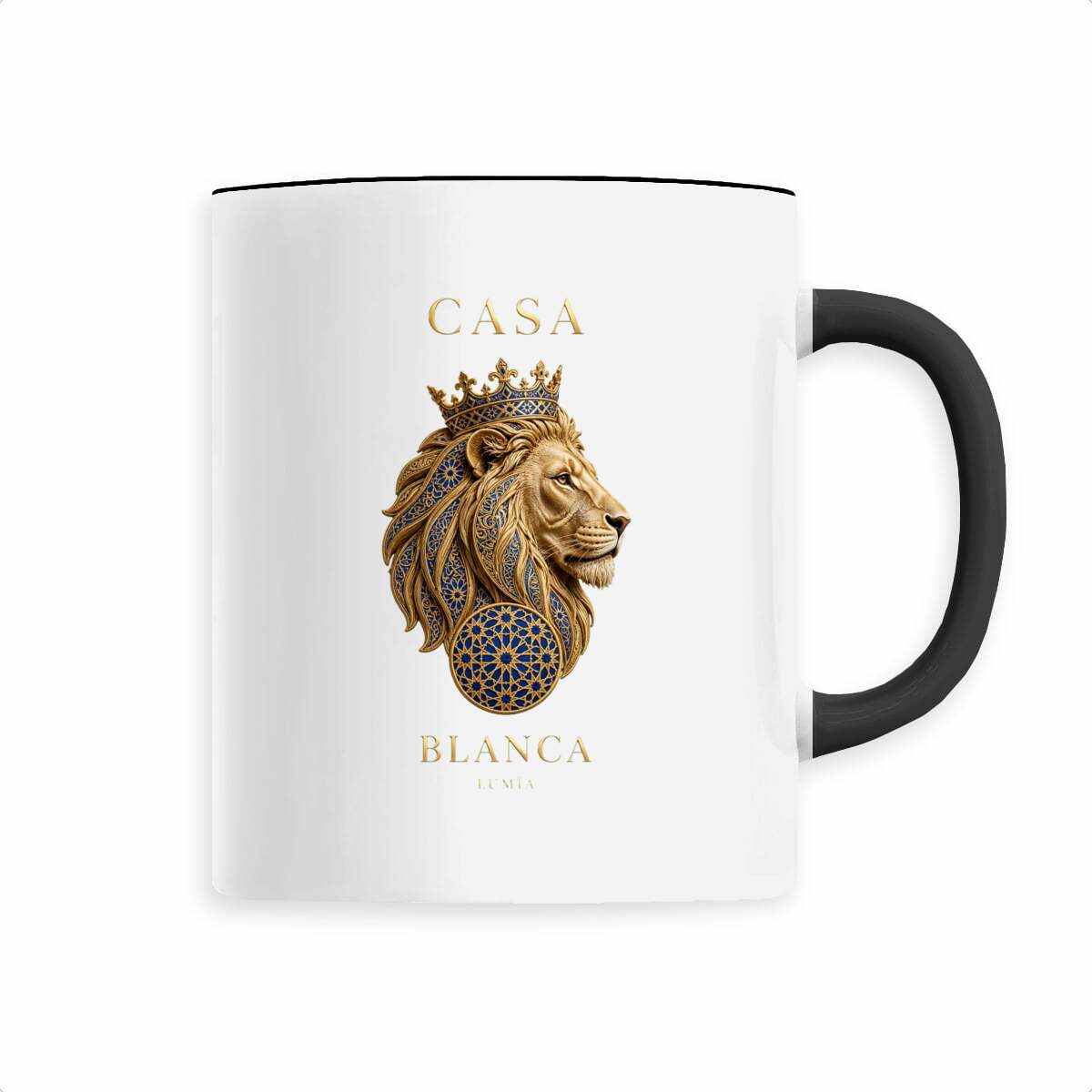 Mug Casa Blanca – Lion couronné or &amp; noir - LUMÏA