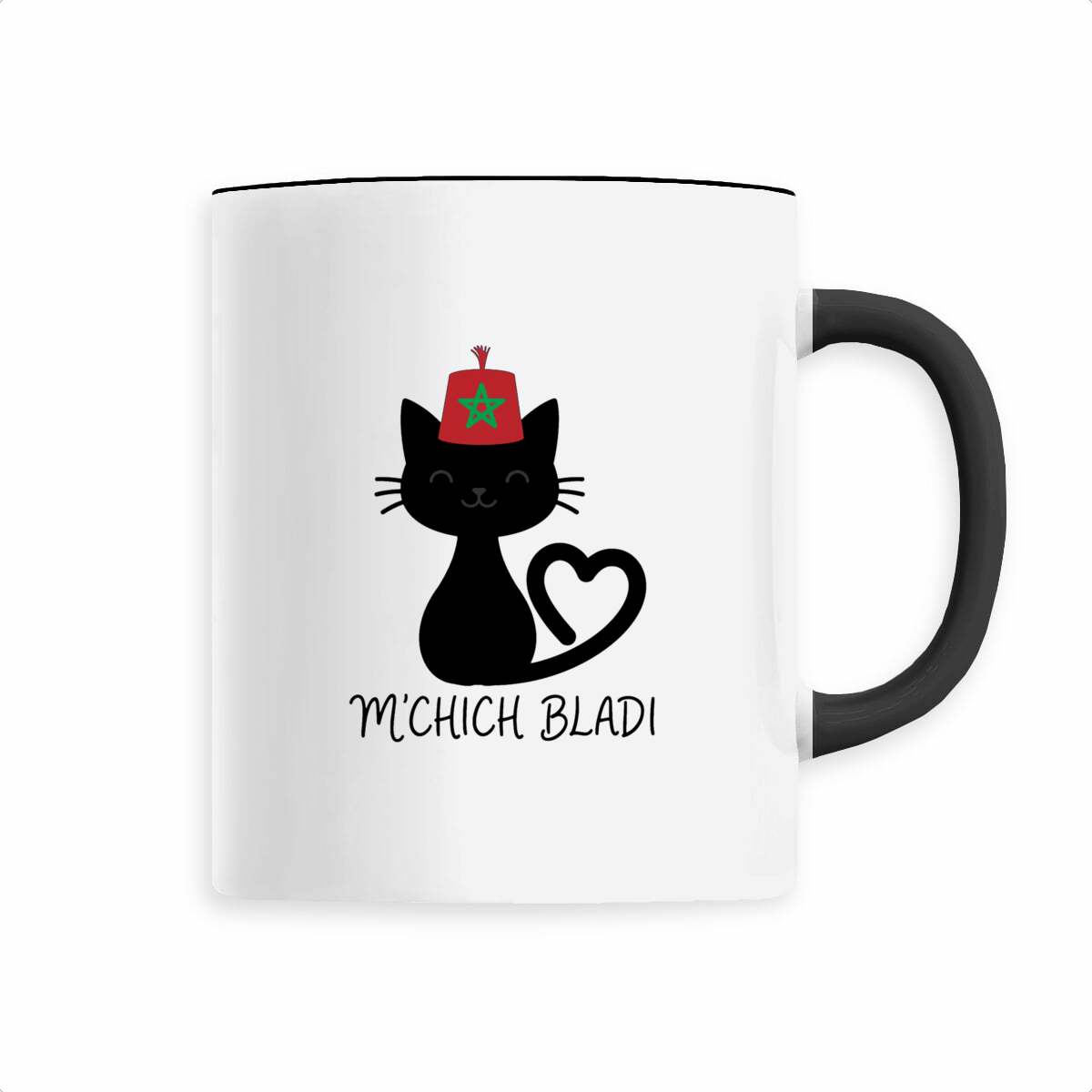 Mug en céramique M’Chich Bladi – Chat marocain au fez – 330 ml - LUMÏA