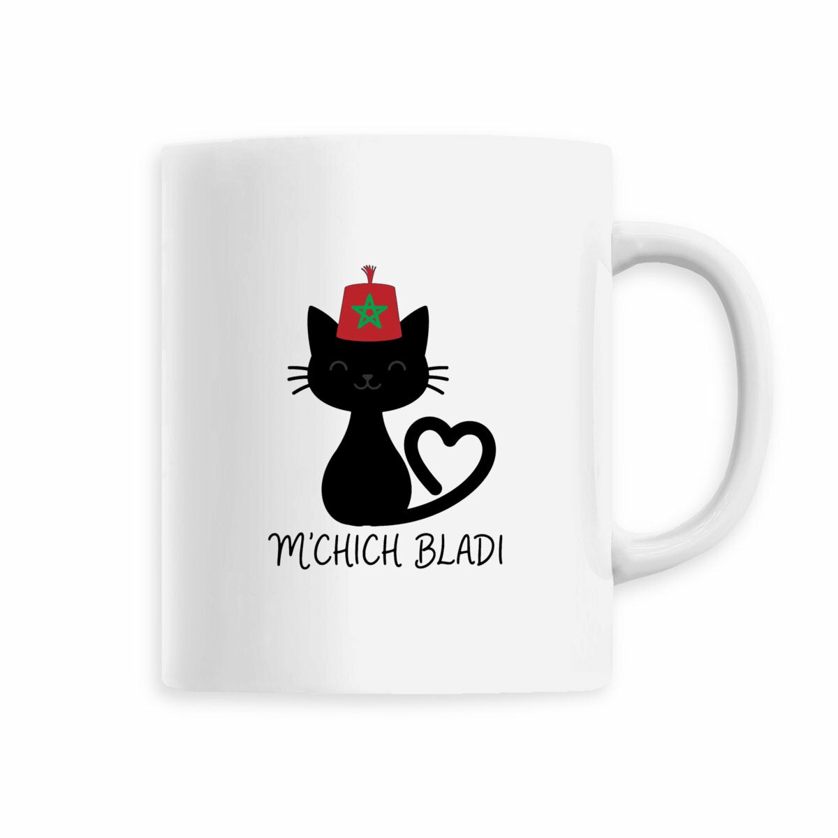 Mug en céramique M’Chich Bladi – Chat marocain au fez – 330 ml - LUMÏA