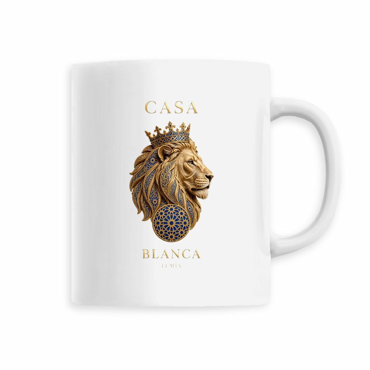 Mug Casa Blanca – Lion couronné or &amp; noir - LUMÏA