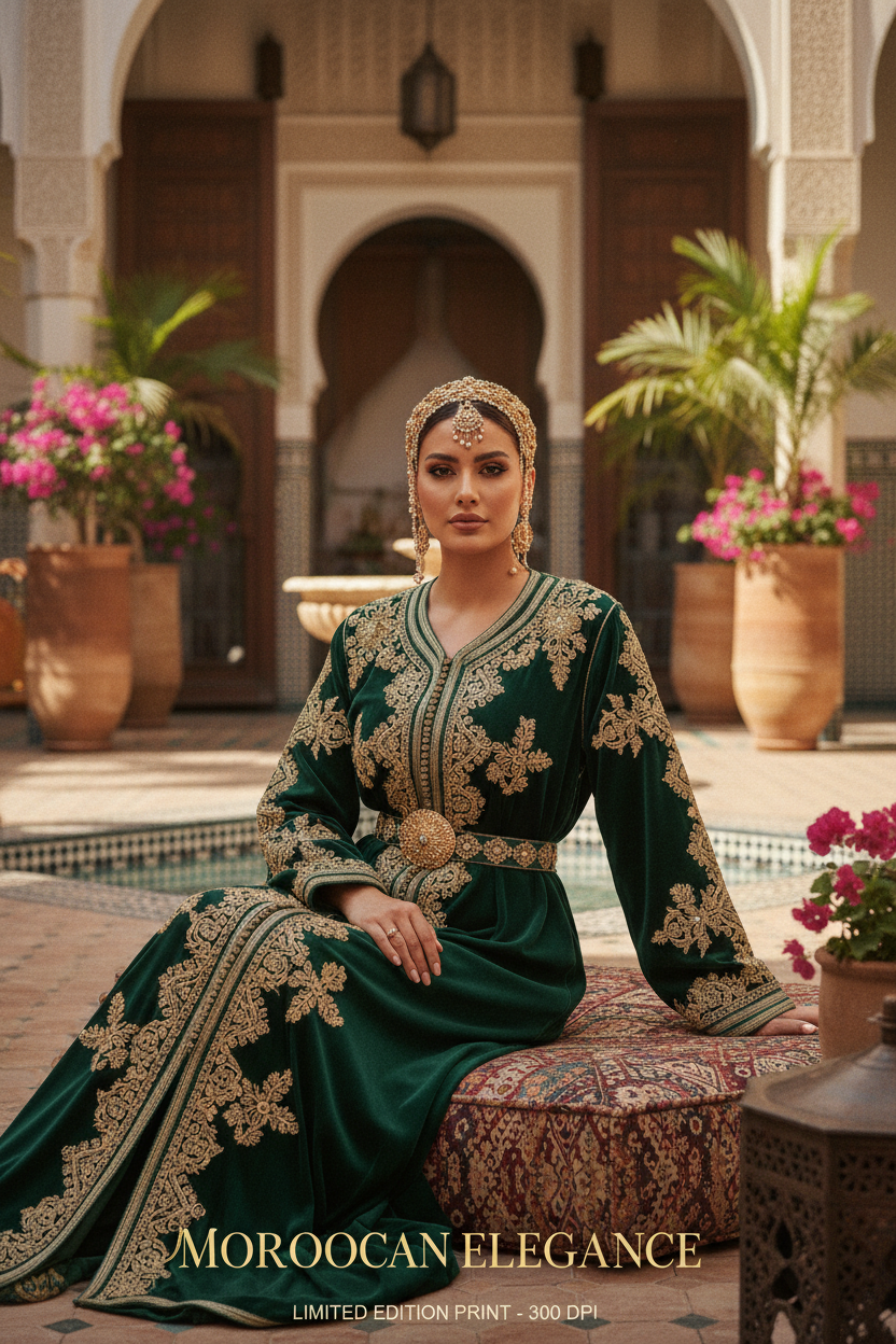 Femme en Kaftan Émeraude