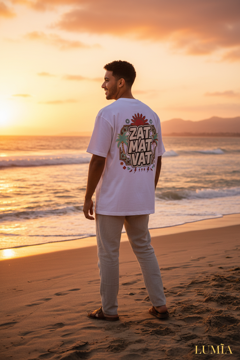T-shirt Zat Mat Vat - Mannequin plage coucher de soleil - LUMÏA