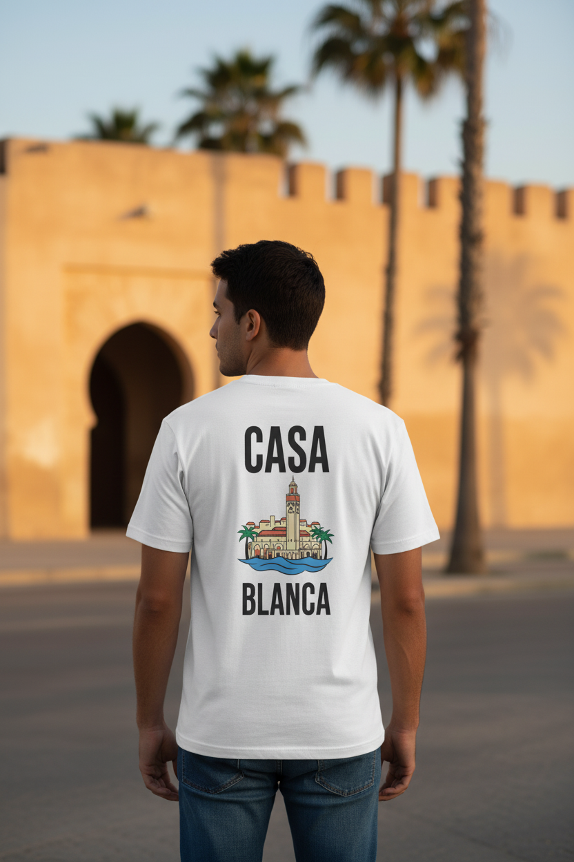 Mannequin de dos, t-shirt blanc CASA BLANCA