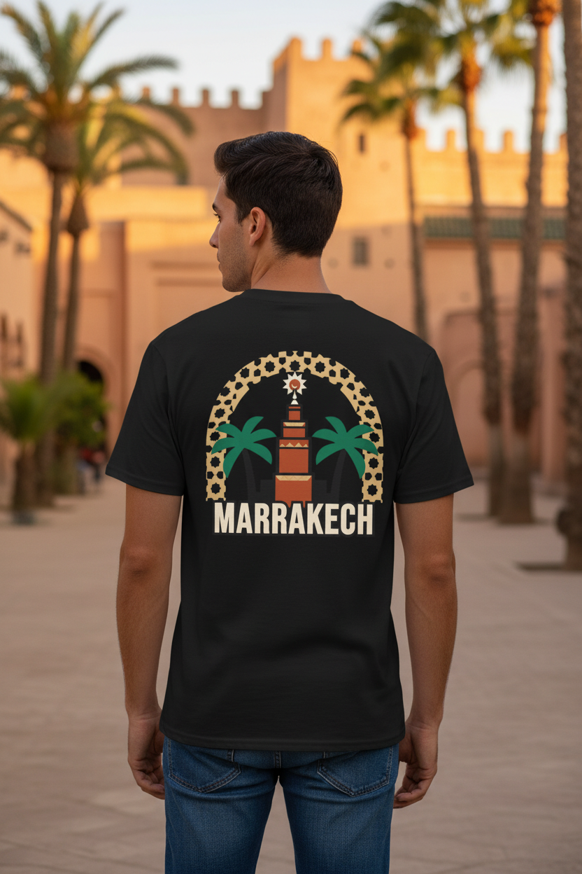 Mannequin de dos, t-shirt noir Marrakech