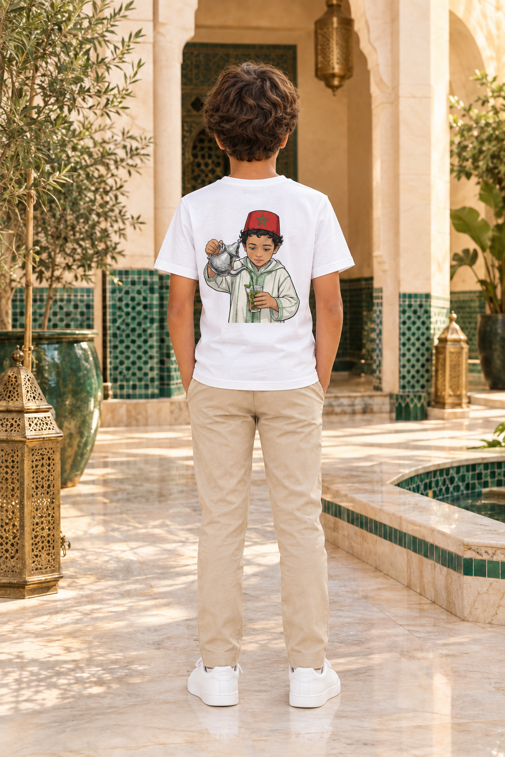 Mannequin enfant de dos avec le modèle exact du t-shirt