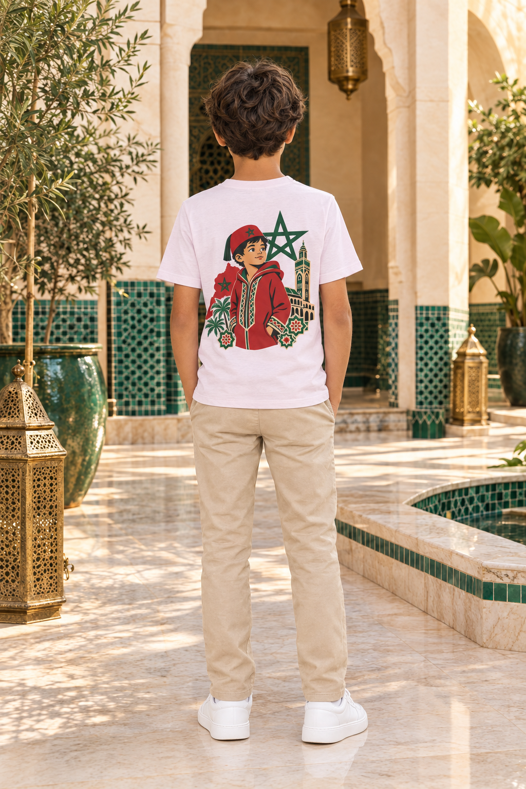 Mannequin enfant de dos avec le t-shirt Casablanca