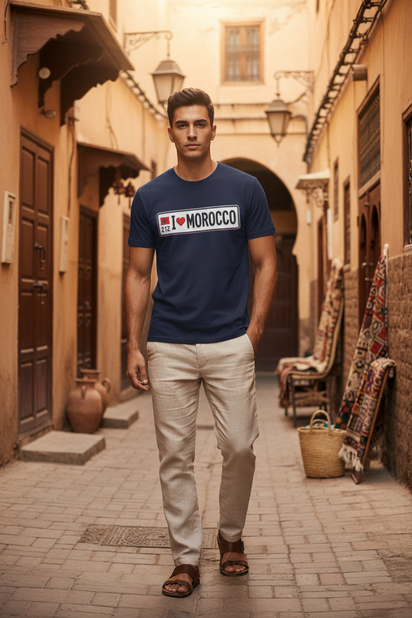 Mannequin homme I Love Morocco navy
