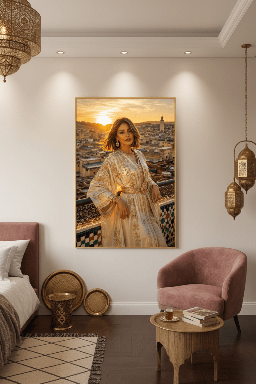 Portrait de Femme Marocaine en Caftan — Art IA LUMÏA - LUMÏA