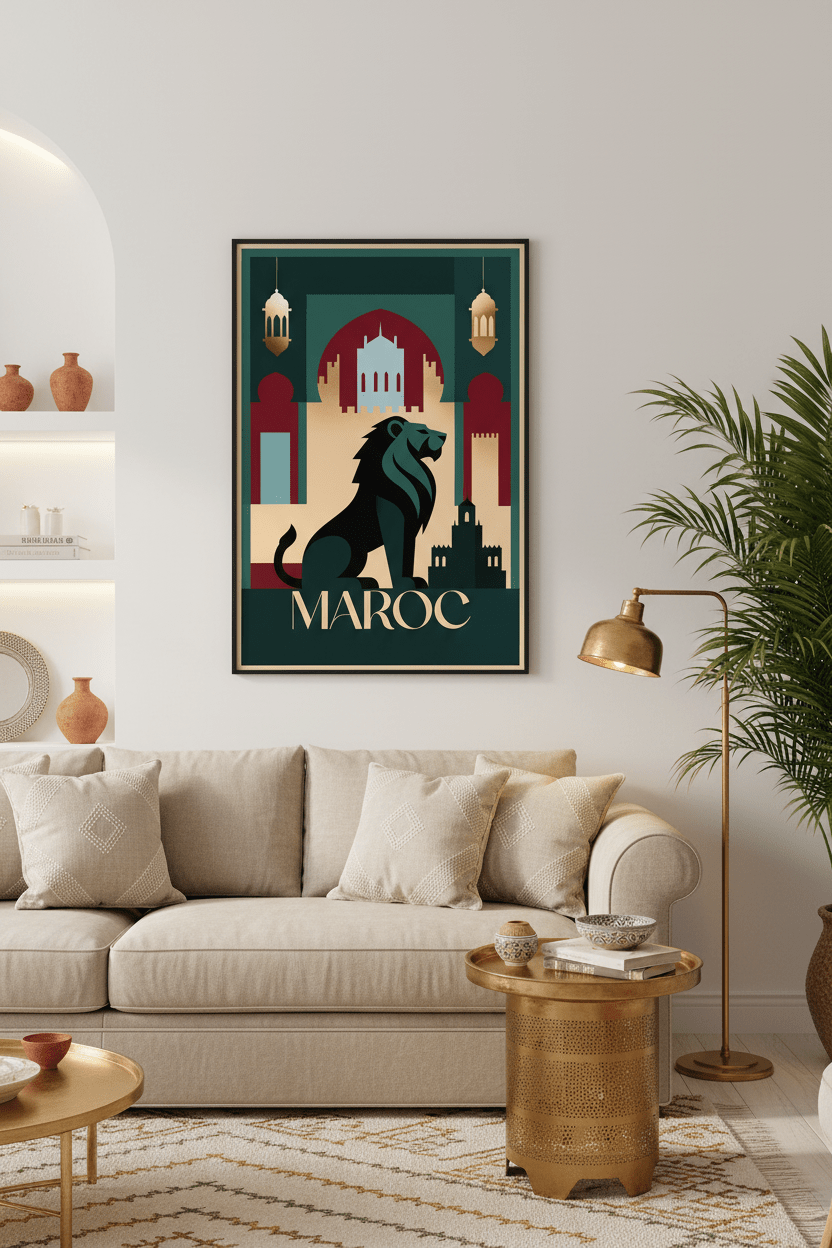 Riad Doré — Art Digital Marocain Haute Résolution - LUMÏA