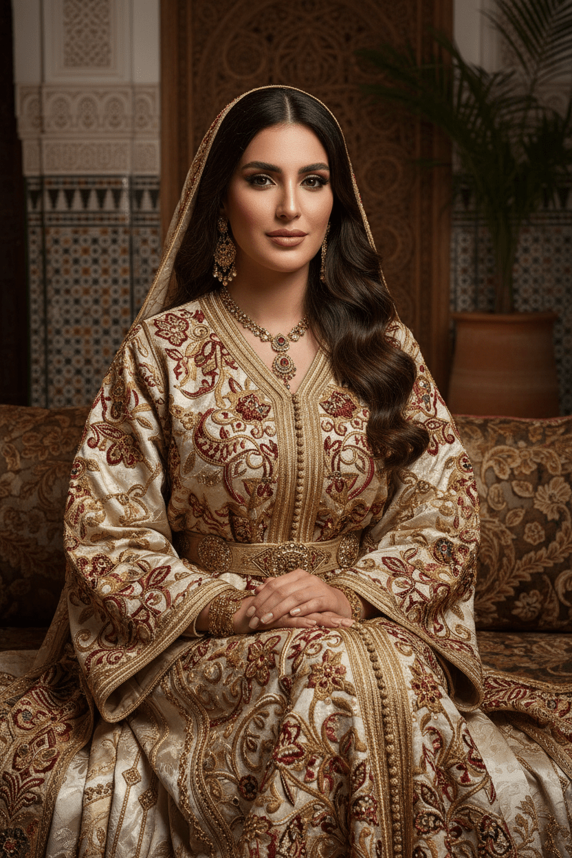 Portrait de Femme Marocaine en Caftan — Art IA LUMÏA - LUMÏA