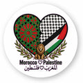 Sticker Rond Morocco ❤️ Palestine – Cœur Zellige &amp; Keffieh | LUMÏA - LUMÏA
