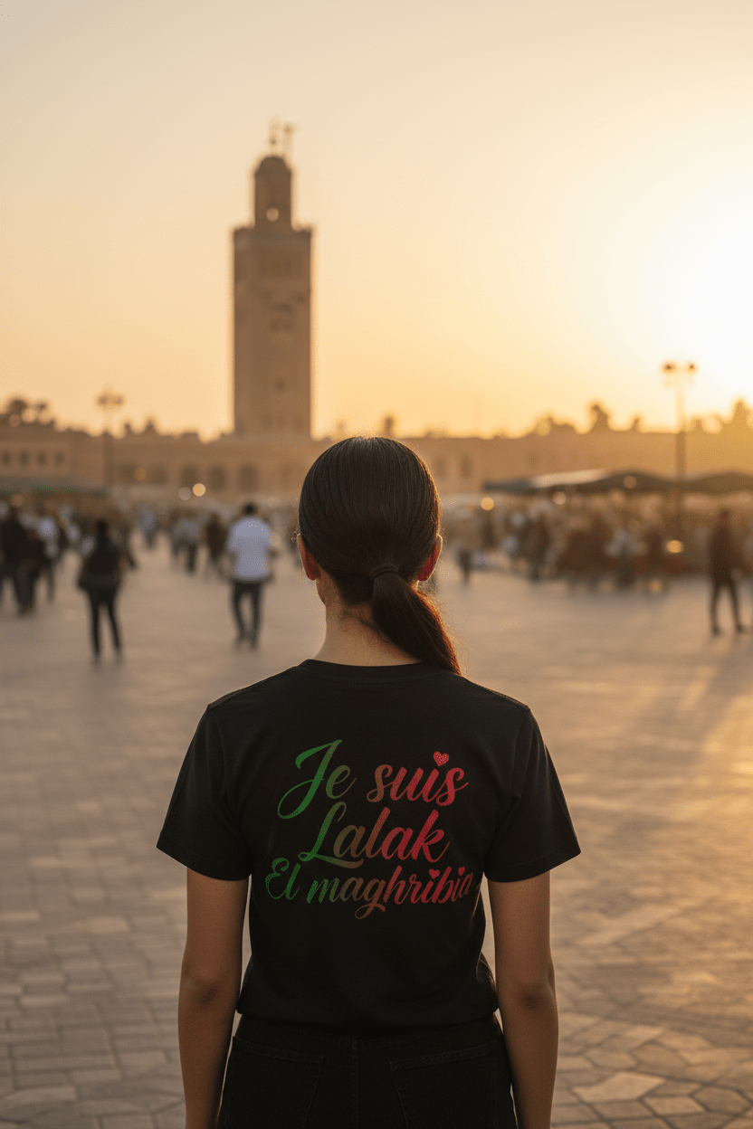 T-Shirt « Je suis Lâlak El Maghribia » — Tee Casual Français-Arabe LUMÏA - LUMÏA